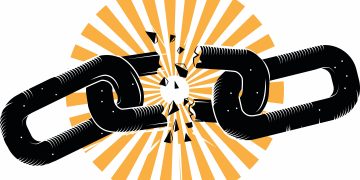 broken link building with sun in background