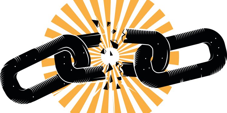 broken link building with sun in background